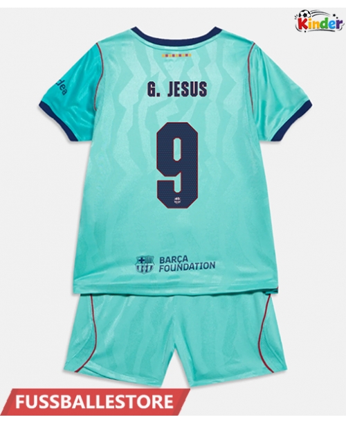 Günstige Barcelona Gabriel Jesus #9 3rd trikot Kinder 2026-27 Kurzarm (+ Kurze Hosen)